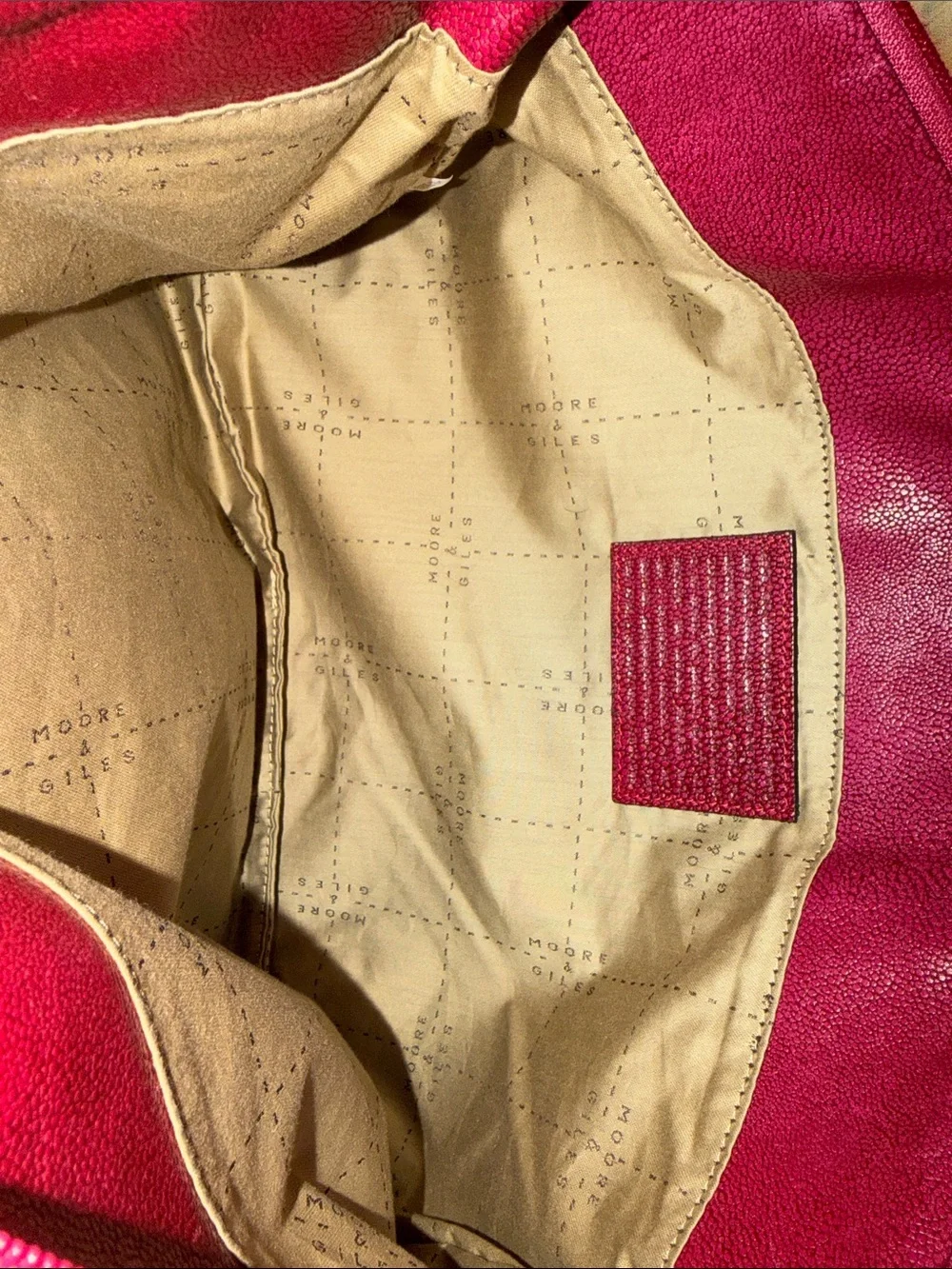 Moore & Giles genuine leather tech pouch - Laptop Sleeve - Red Leather Zip